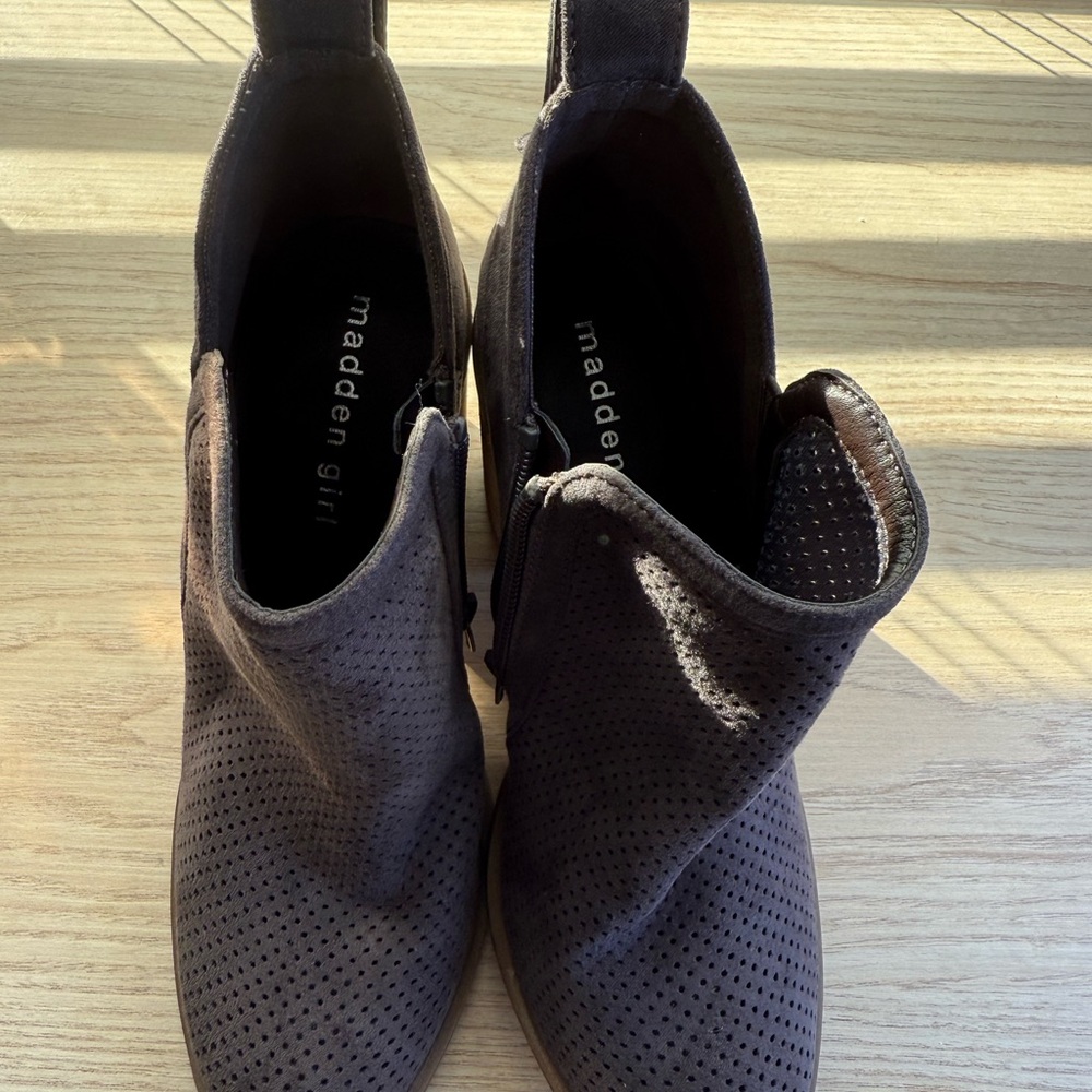 Madden Girl Charcoal Ankle Booties